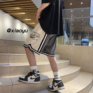 XZ616 夏季新款自制刺绣拼接五分裤休闲运动短裤 TY322 P45控55图片