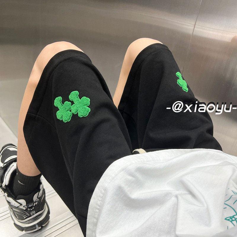 XZ616 新款百搭克罗心植绒短裤休闲五分裤  TY343 P45控55图片