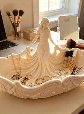 跨境精美女神造型首饰收纳托盘装饰家居桌面玄关装饰优雅简约