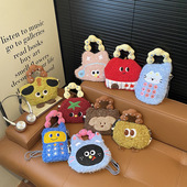 儿童包可爱卡通手机包斜挎手拎包女童新款 百搭毛绒零钱收纳 秋冬季