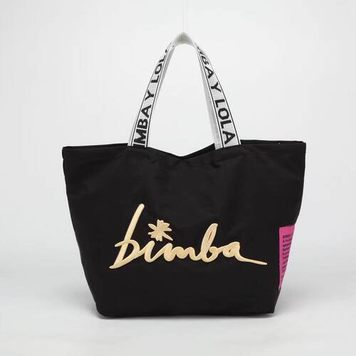 西班牙 BIMBA Y LOLA 女士手提单肩包刺绣布艺托特包