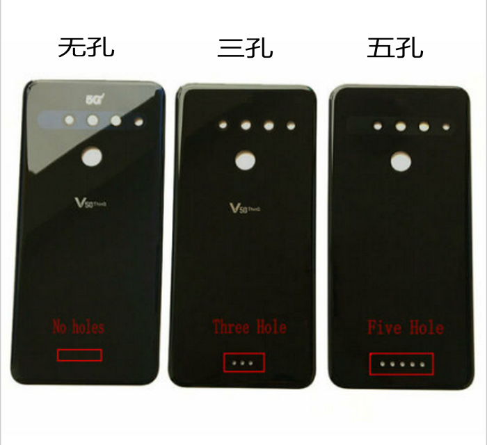 适用LG V50 ThinQ后盖电池盖玻璃外壳手机壳三孔五孔底壳带镜片框