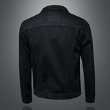 730/N9033/P145黑色金属标翻领牛仔夹克外套男士短款黑色牛仔衣，男装夹克，钱塘730-1