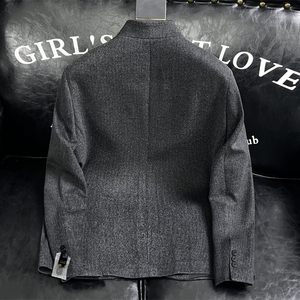 XZ88021/P195五粒扣羊毛混纺西服外套男商务立领单西上衣中山装图片
