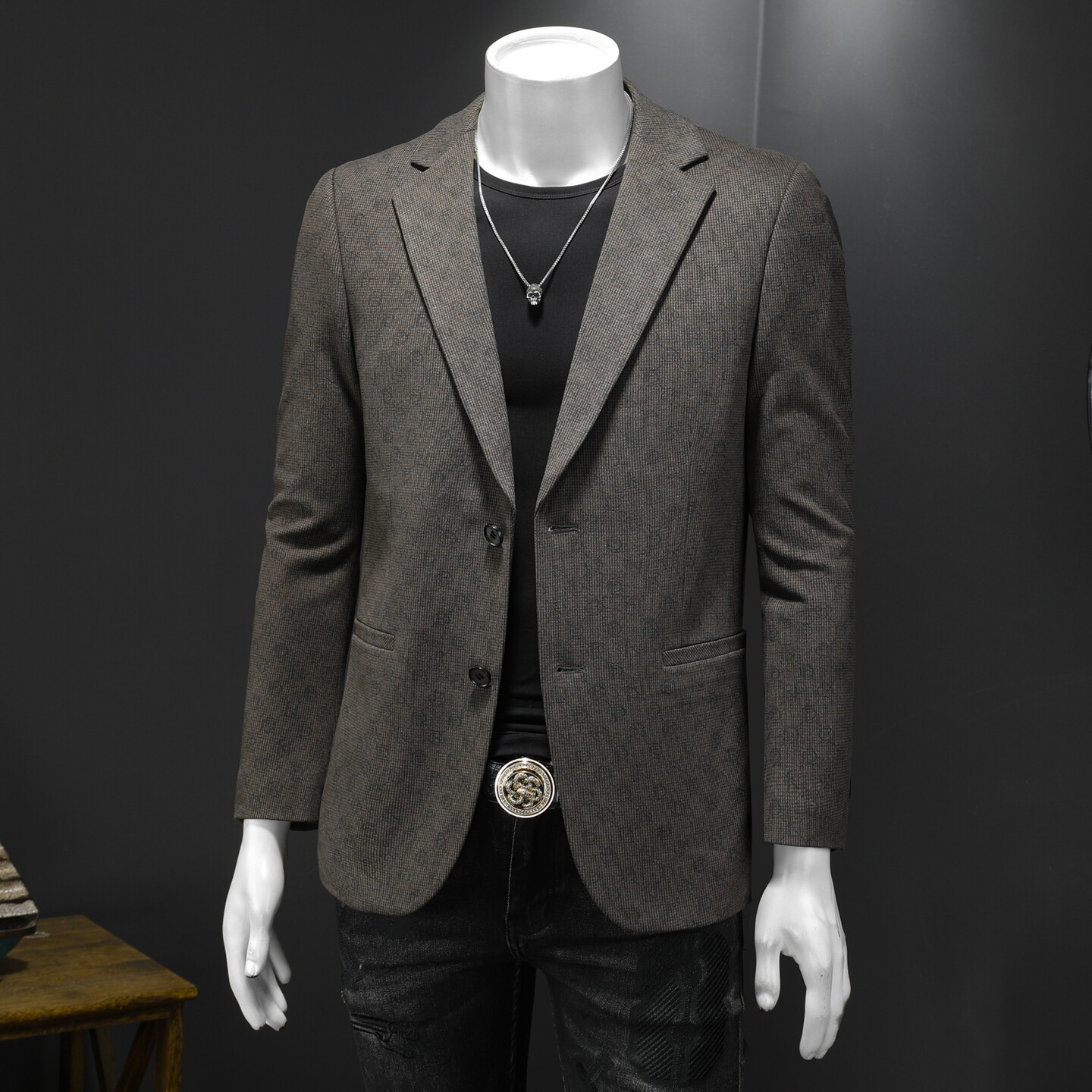 XZ88026/P175羊毛混纺西服外套男商务休闲单西上衣暗纹灯芯绒,男装西服,钱塘730-1