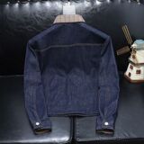 730/JK69013/145秋季新款牛仔外套男士格子拼接牛仔衣潮流，男装工装外套，钱塘730-1