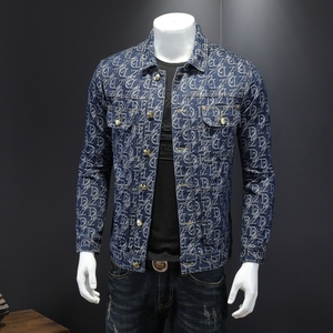 QT5027/H06984/P185印花牛仔外套男士高品质多口袋