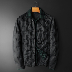 新风格冬新款呢料拼接假两件羽绒服男士修身好T88027/P280图片