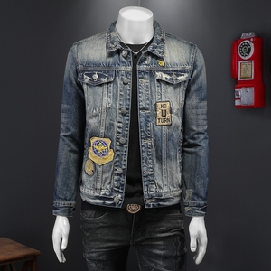 730/H06024/P225  新款贴布 刺绣潮流牛仔上衣男背后298图片