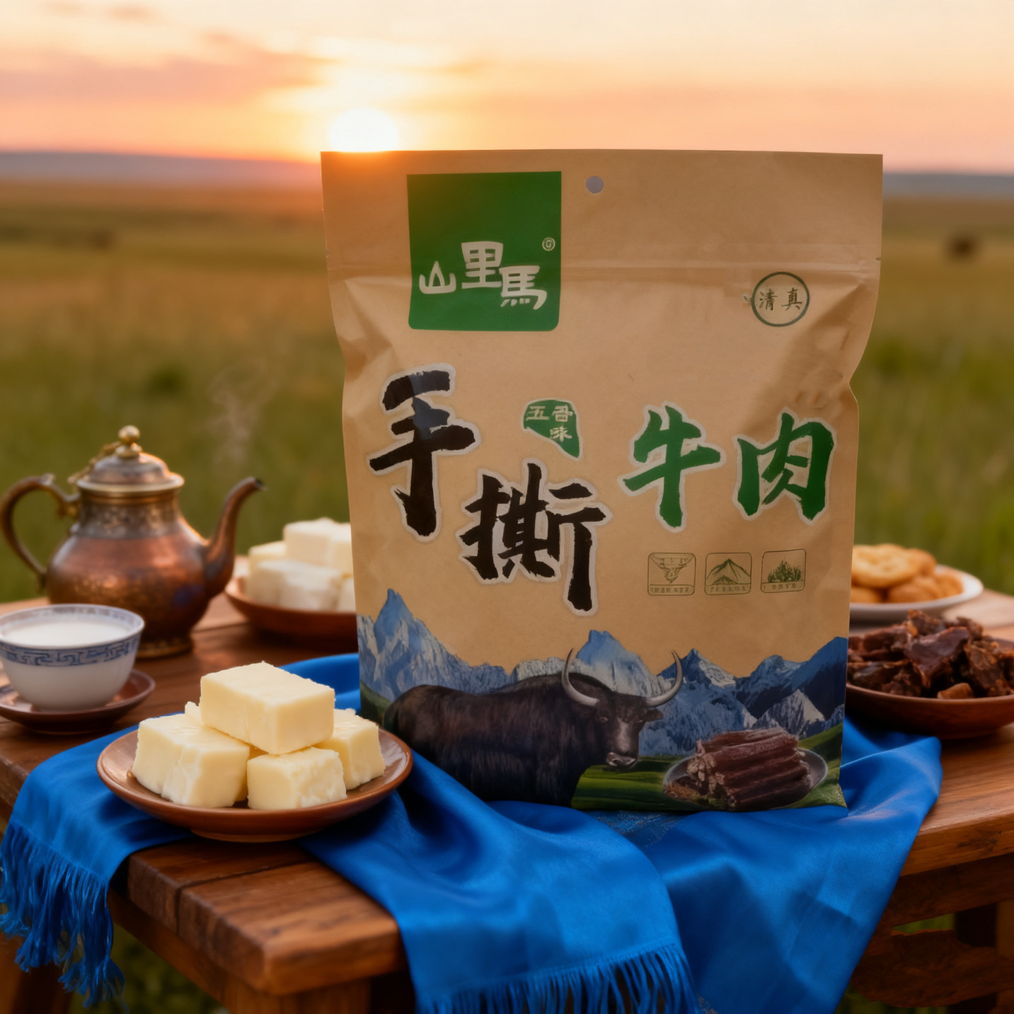 甘肃兰州特产手撕风干牦牛肉干山里马五香味小吃零食独立包装