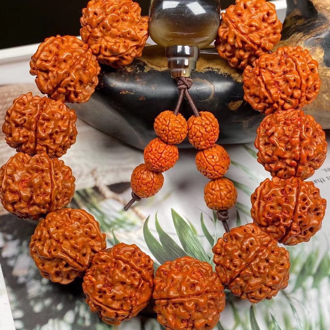 天然尼泊尔大金刚菩提子牛角三通DIY款散珠文玩佛念珠手串男女士