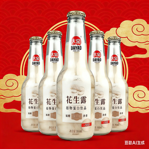 大窑花生露269ml瓶玻璃瓶装大窑植物蛋白饮品花生露早餐饮品