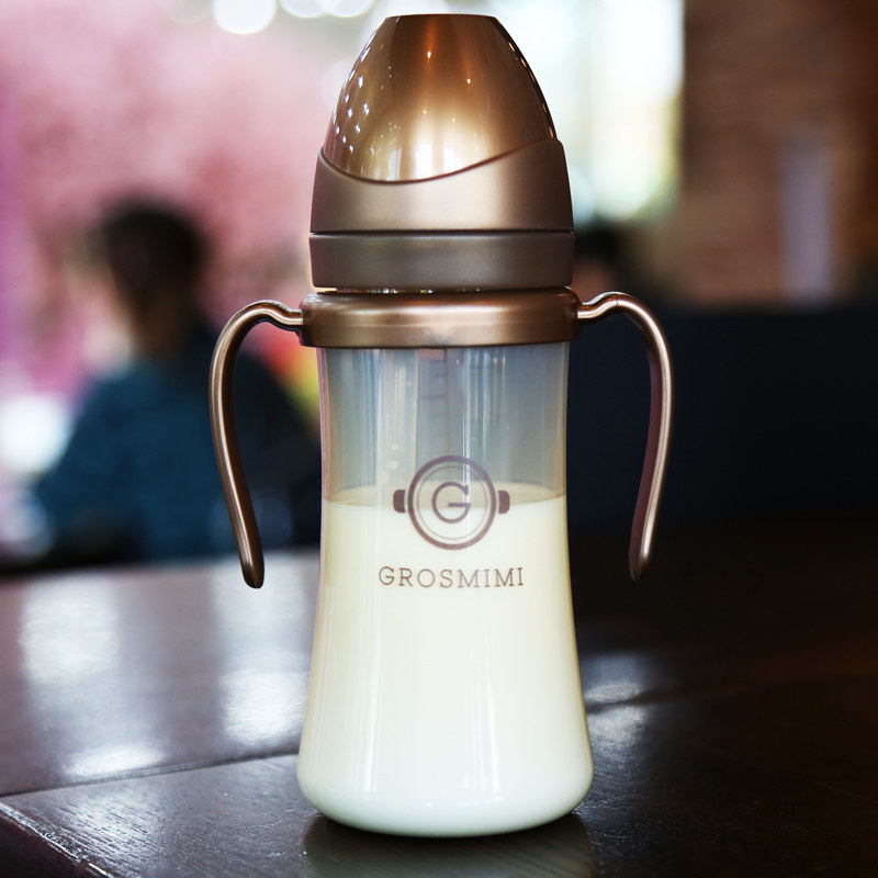 grosmimi格罗咪咪吸管杯ppsu宝宝奶瓶婴儿童水杯带刻度喝奶杯配件