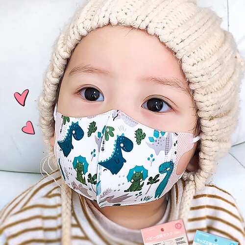 儿童口罩婴儿绿鼻子3d立体
