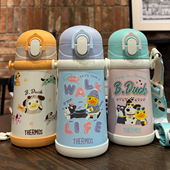 膳魔师儿童吸管保温杯肩带幼儿园小月龄宝宝学饮杯水杯B.DUCK联名