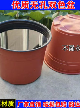 加厚pp材质简易碗莲盆水盆双色盆