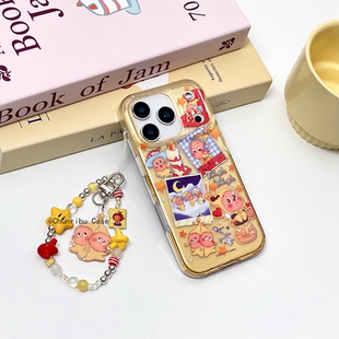 春日部防卫队Fighting｜日韩ins风超火可爱卡通蜂蜜蛋糕蜡烛星星人适用苹果17/16promax手机壳iphone15/14/13