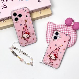 春日部防卫队Fighting｜日韩ins风趣味粉套装帽子素描kitty适用苹果17/16promax手机壳双面iphone15/14/13