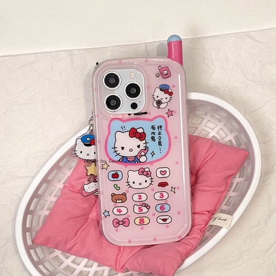 春日部防卫队Fighting｜可爱卡通大哥大有内鬼终止交易kitty适用苹果16手机壳挂绳趣味iphone15promax14/13