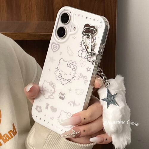 春日部防卫队Fighting｜可爱千禧古早像素风比耶hellokt猫适用苹果16promax手机壳y2k女扣款iphone15/14/13