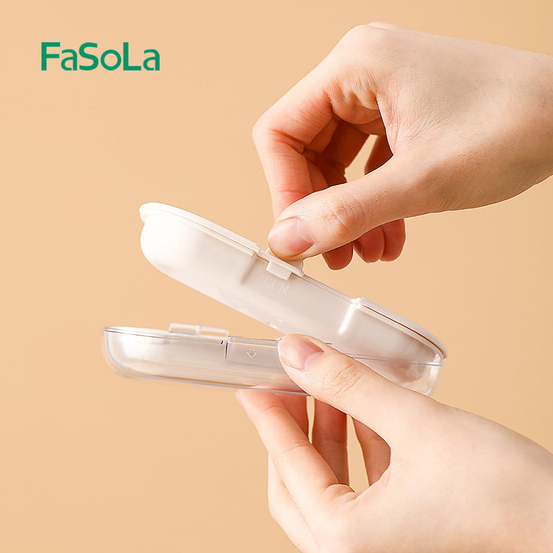 FaSoLa三格分格药盒塑料小药盒便携外出药片防尘药品收纳盒放口袋