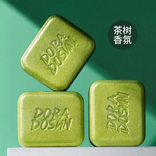 包邮朵拉朵尚茶树皂除螨嫩肤皂洗澡面部除螨皂全身清洁洁面皂110g