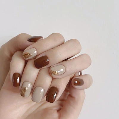 有间穿戴甲短款新娘结婚显白美甲