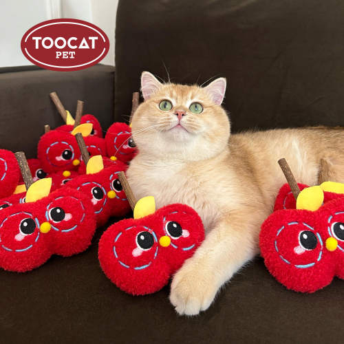 TOOCAT磨牙解闷玩具耐咬苹果木天蓼猫玩具自嗨猫咪逗猫棒宠物用品