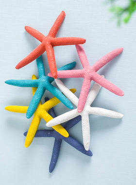 树脂五指海星墙贴墙面婚庆摆件拍摄道具墙面地台渔网装饰品