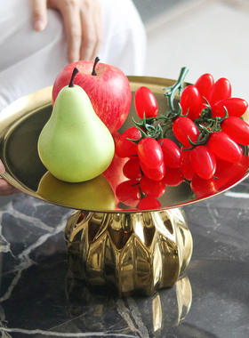 创意零食高脚艺术果盘亚小众客厅茶几高颜值摆件糖艺术装饰品