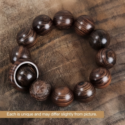 Sandalwood Prayer Bead Chain Wrist Meditation Star Ring