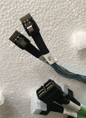 Amphenol SlimSAS 4.0 24Gb 双SFF8643 TO 两 SFF8654 一托2 1m