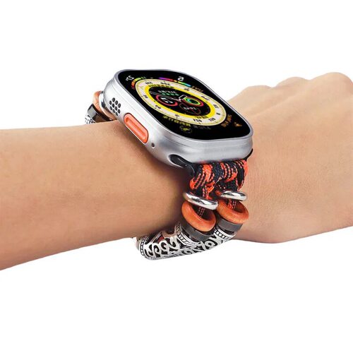 适用于Apple Watch 苹果 手工伞绳编织绳 藏式民族风 串珠手链