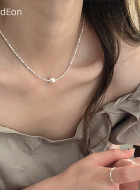 碎银子珍珠项链vivideon925纯银