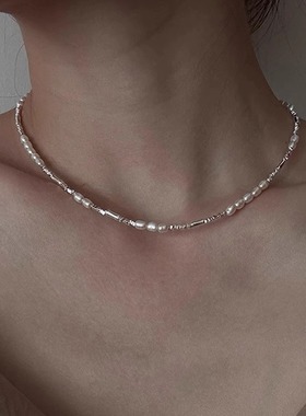 VividEon淡水珍珠925银锁骨链女