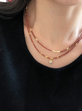 VividEon金沙石锁骨链女天然项链