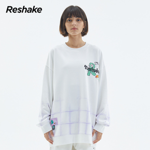 RESHAKE/后型格春春季新款女士卫衣上衣宽松套头长袖刺绣常规