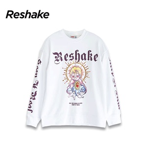 RESHAKE/后型格秋冬情侣卫衣外套上衣套头宽松长袖潮牌圆领