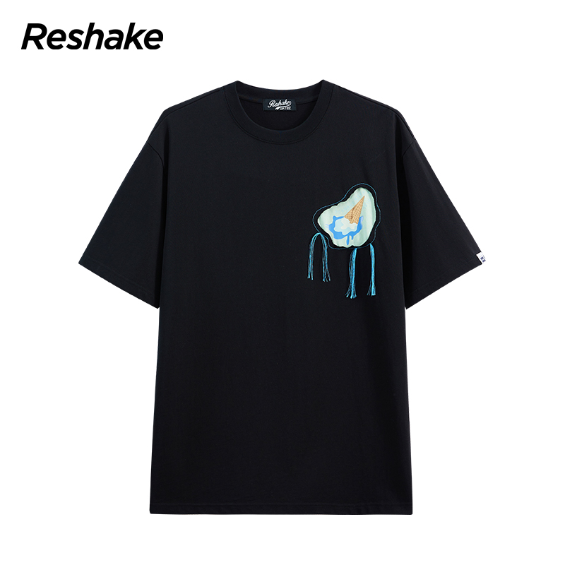 RESHAKE/后型格印花T恤