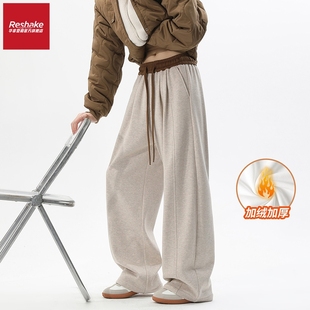 FAIRWHALE SHAKE/华菲·型格美式潮牌休闲裤男士冬季宽松直筒裤子