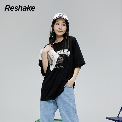 RESHAKE/后型格情侣短袖