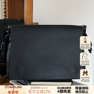 CTANDJIM长期主义头层牛皮高品质邮差包斜挎包牛津包罗围