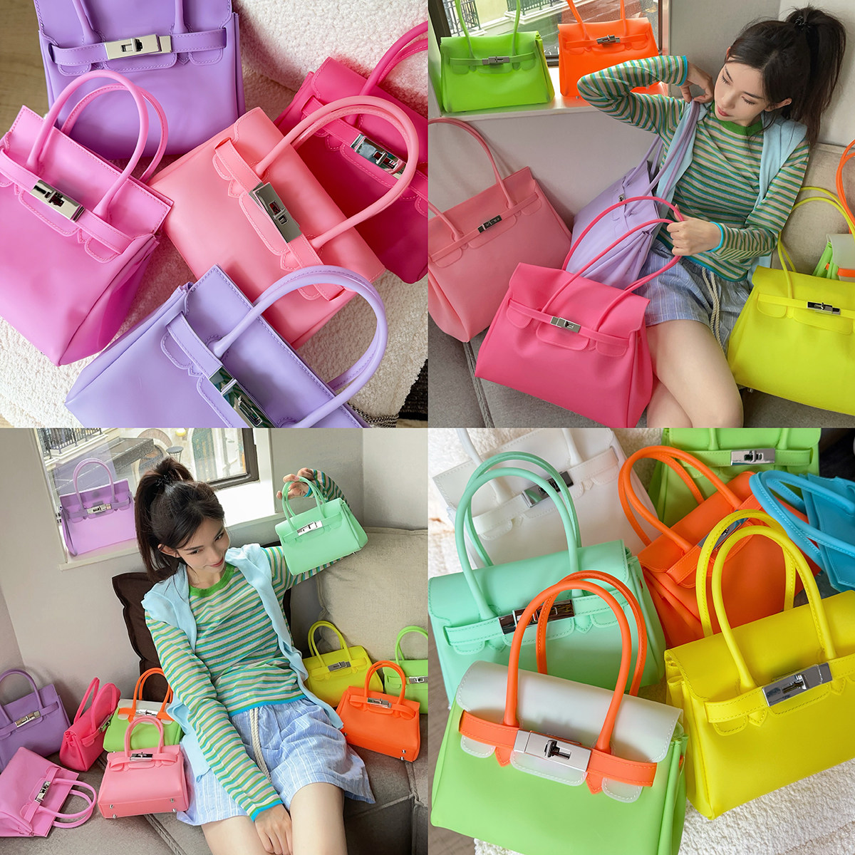 CTANDJIM糖果色果冻包 透明包 腋下hobo包 迷你手机包