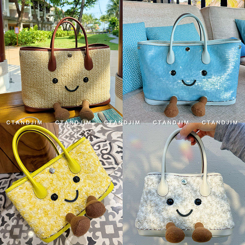CTANDJIM敲可爱毛茸茸花园包 托特包 购物袋 机场包 电脑包