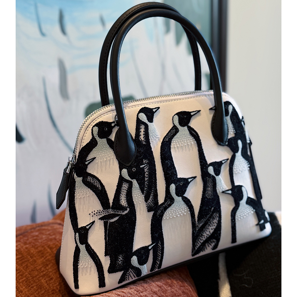 CTANDJIM限量熊猫配色贝壳包 牙签肌理刺绣企鹅包 保龄球包