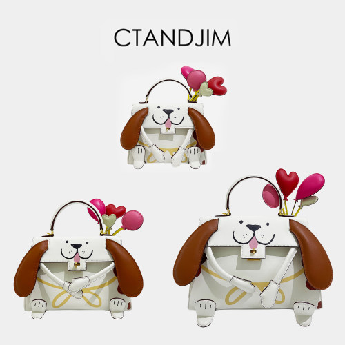 CTANDJIM游乐场气球狗狗玩具包斜挎包手提包精钢五金