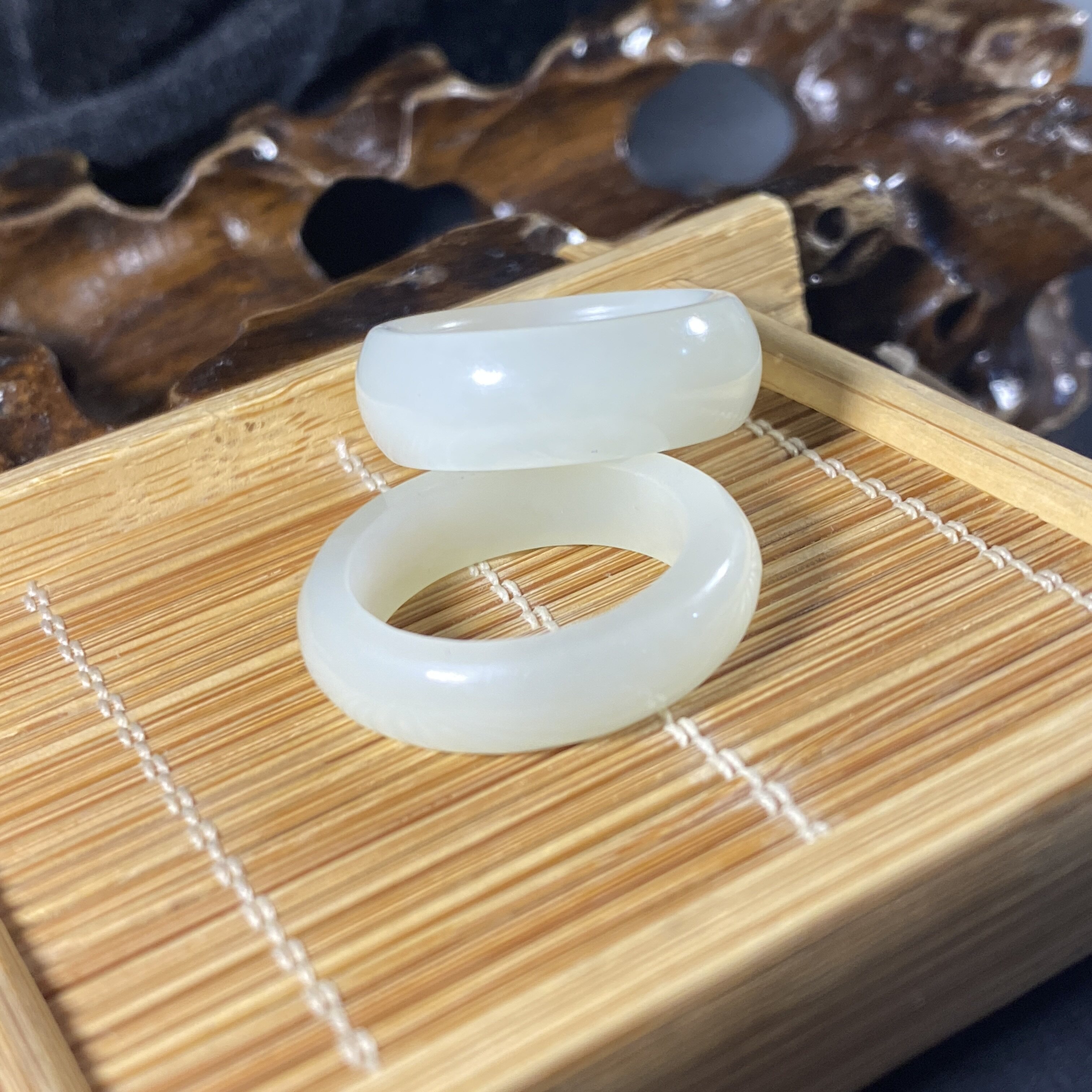 特惠价 天然真品新疆和田玉1.5级白玉籽料精品戒指指环男女款苏工