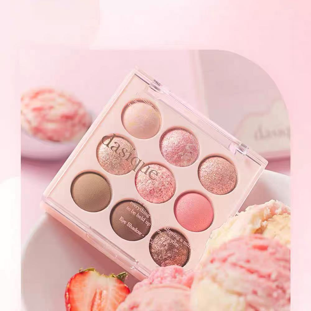 dasique代曦可9色眼影盘糖果色冰淇淋色珠光多色修容腮红一体盘