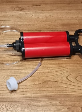 手动抽气筒塑料双管圆形负压抽气泵抽真空泵红色家用气泵60Kpa