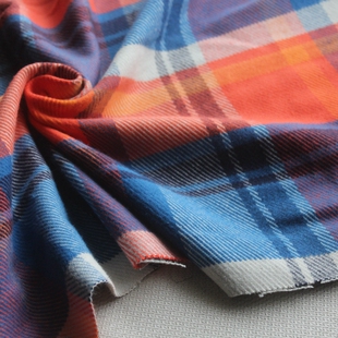 新品 床品面料140cm宽1米价 纯棉布单面磨毛色织大格纹加厚秋冬服装